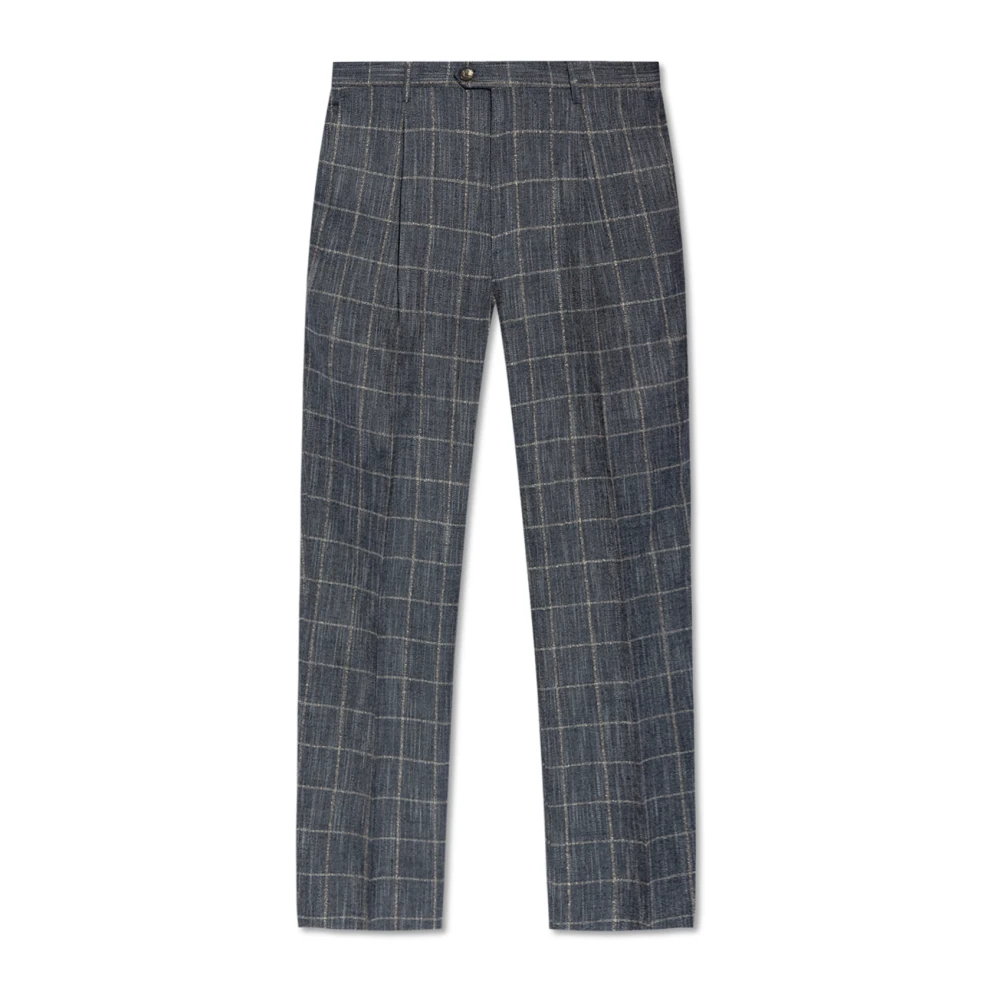 ETRO Broek met ruitpatroon Blue Heren