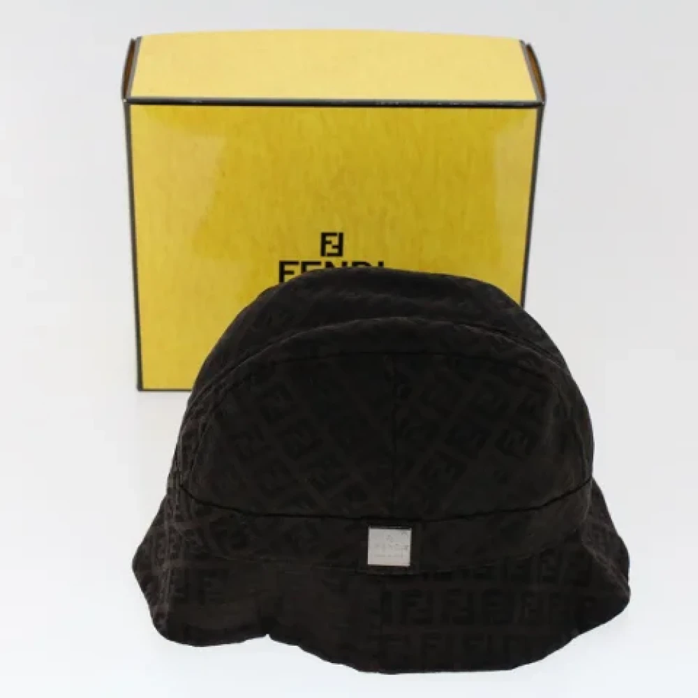 Fendi Vintage Pre-owned Canvas hats Brown Dames