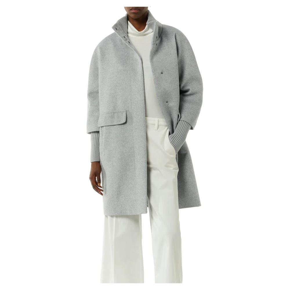 comma Gebreide Kraag Wollen Cape Jas Gray Dames