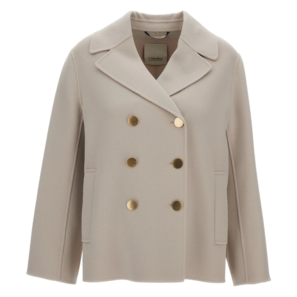 Max Mara Women's Gray Double-Breasted Coats, M, Margot Double-Breasted Coat