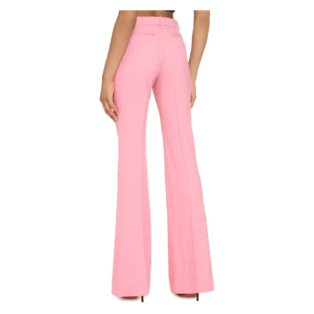 Versace Wollen broek met uitlopende zoom Pink Dames