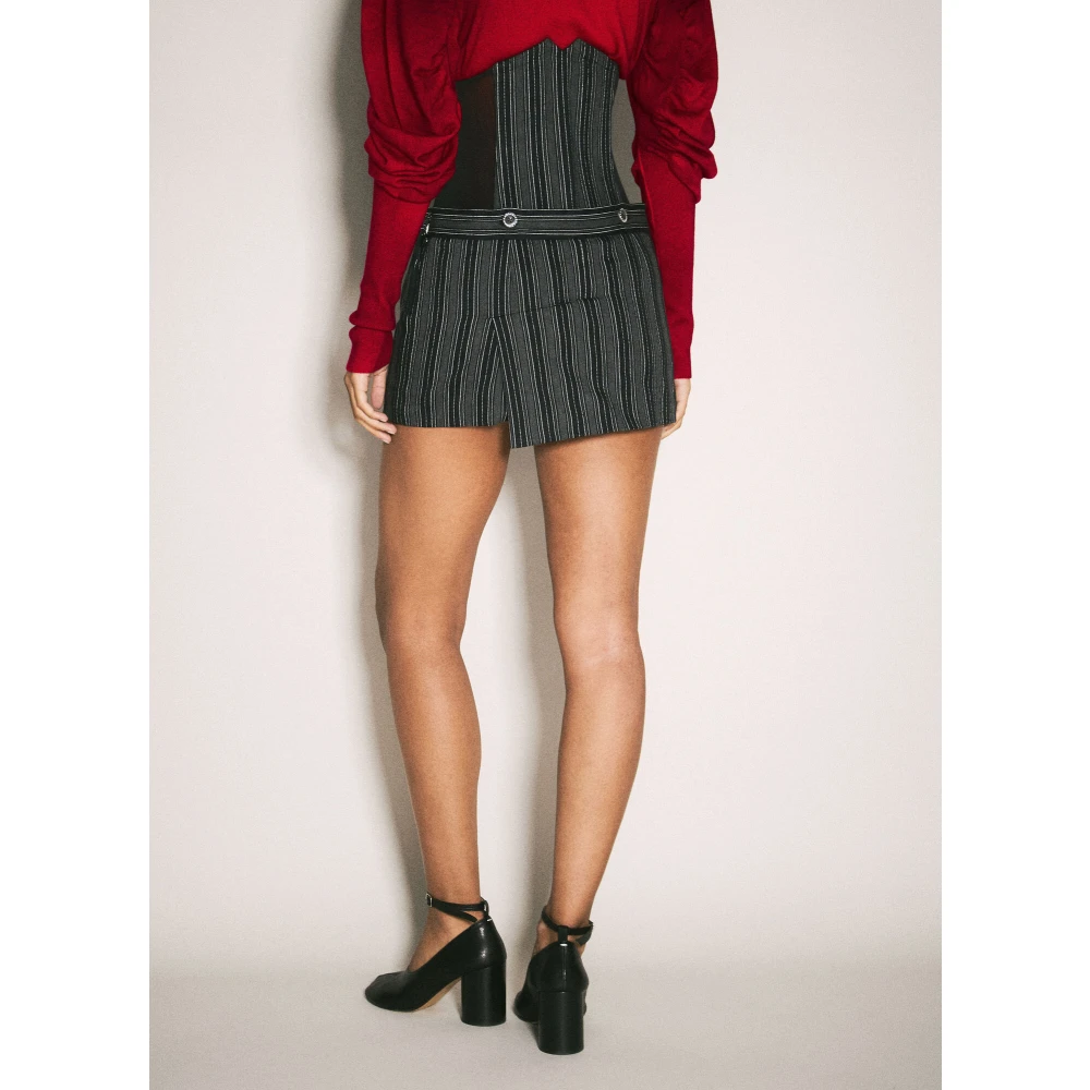 Vivienne Westwood Gestreepte Mesh Korset Rok Black Dames