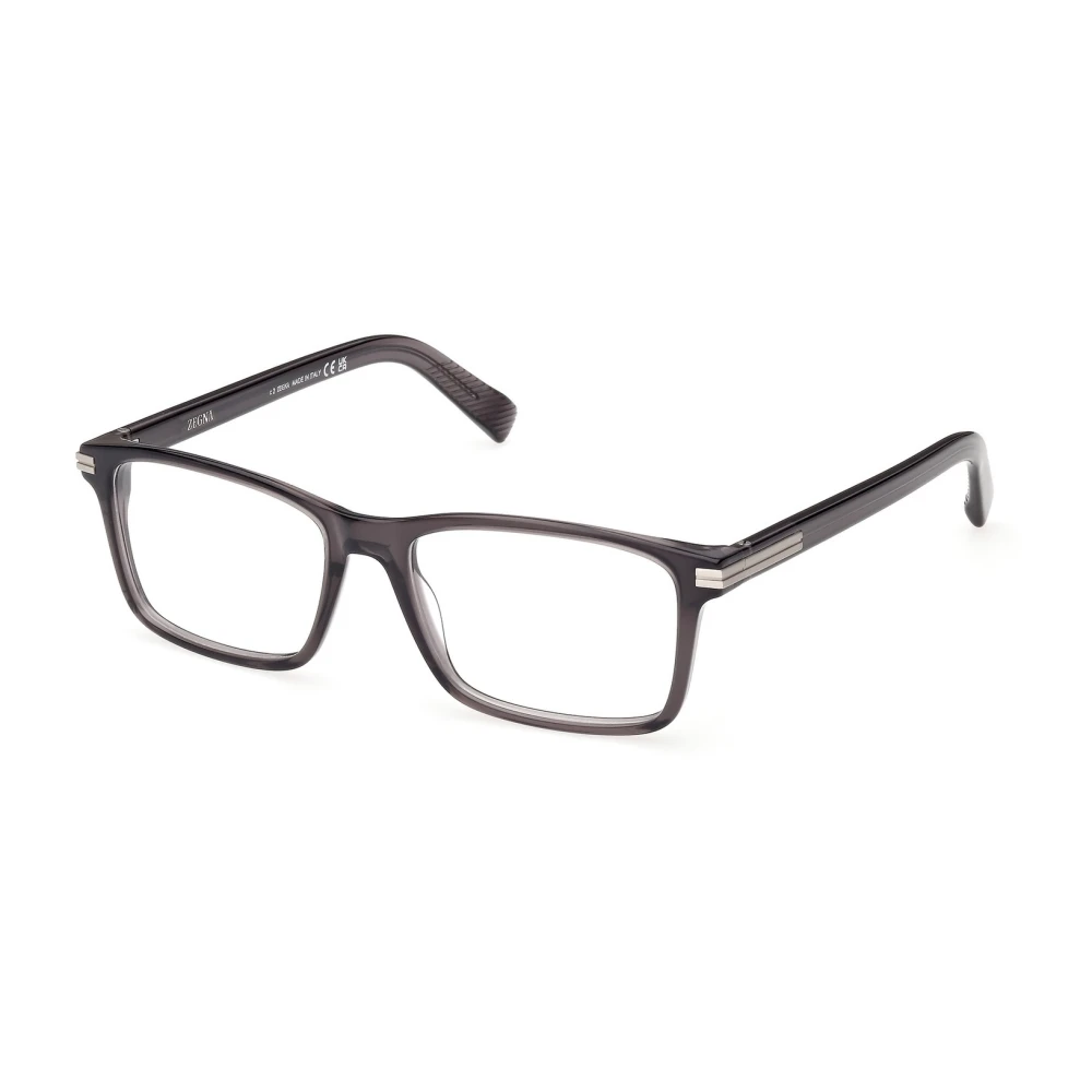 Zegna Gray Glasses, Male, 57 Mm, Rectangle Eyeglasses