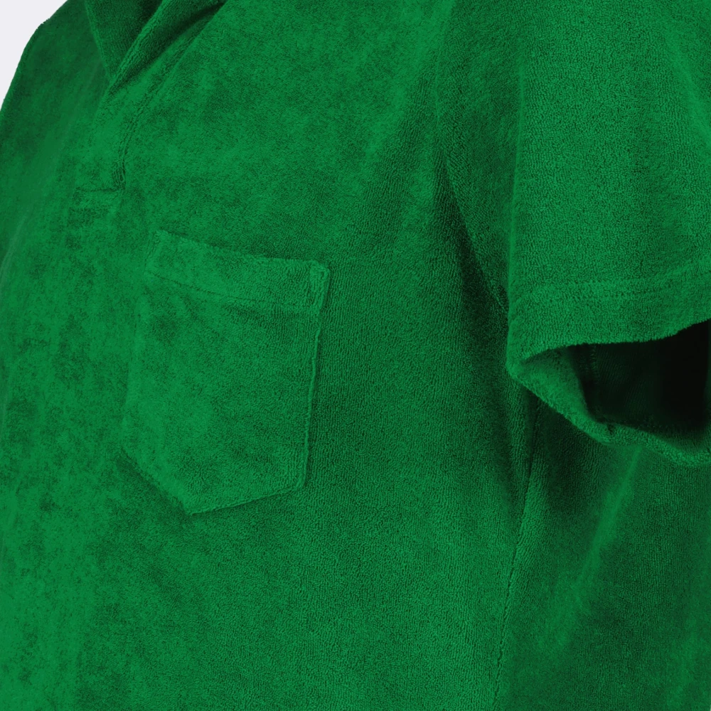 Orlebar Brown Terry Cotton Polo Shirt Green Heren