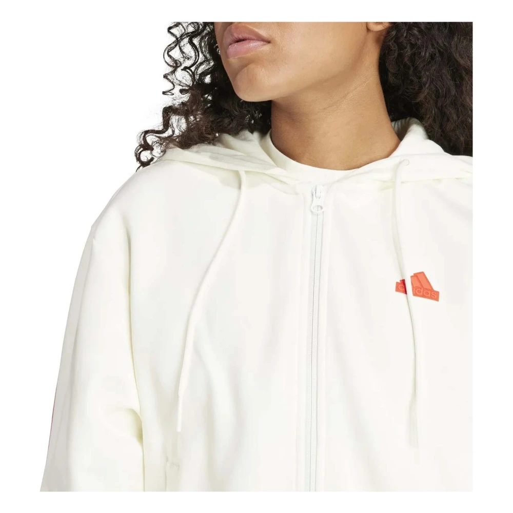 Adidas Future Icons 3-Stripes Full Zip Hoodie White Dames