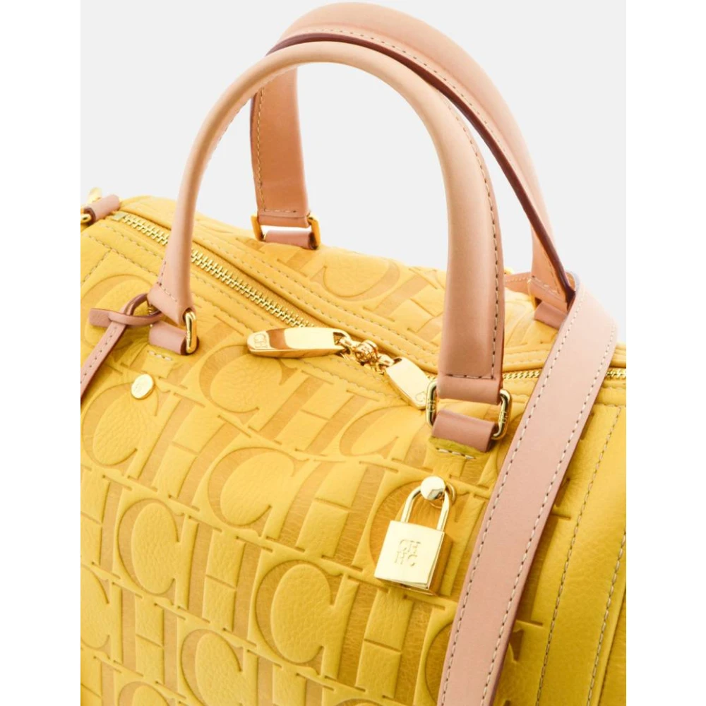 Carolina Herrera Vergrendelde Amarillo Getatoeëerde Schoudertas Yellow Dames