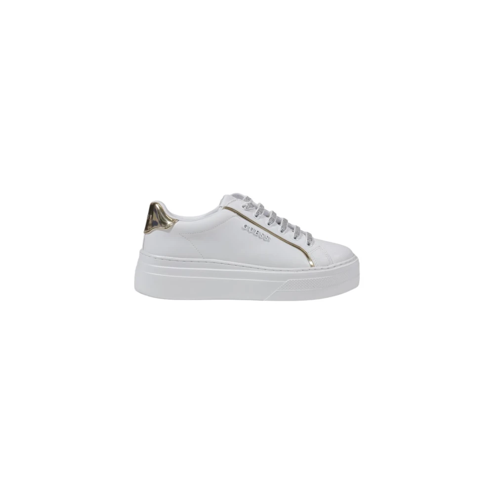 Guess Women's White Slip-On Round Toe Lace-Up Trainers - Sneakers - 8 Uk- Shoes