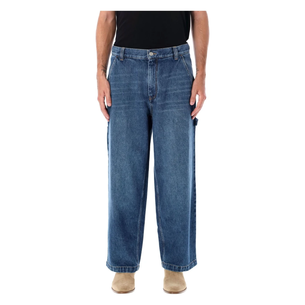 Isabel marant Blauwe Denim Wide-Leg Jeans Blue Heren