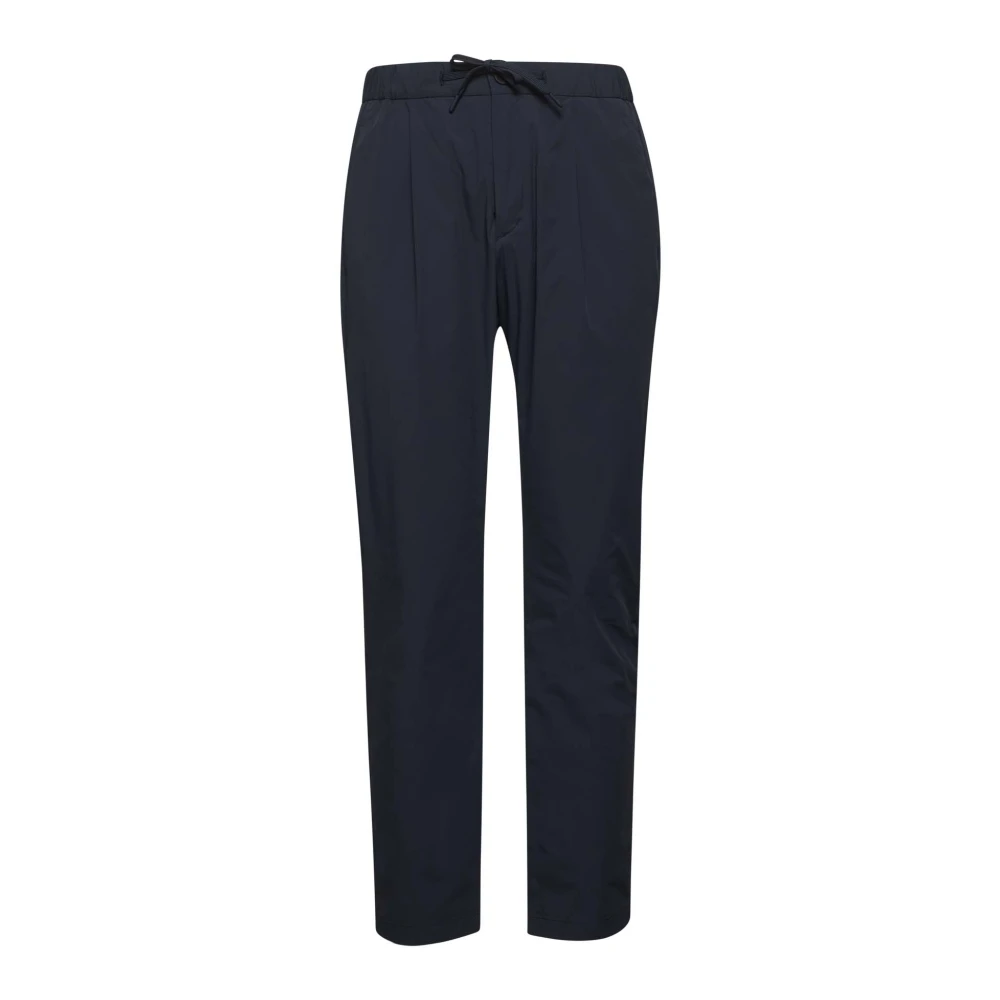 Herno Mannelijk Blauw Broeken Heren, S, Nylon, Elastische Broek Met Trekkoord