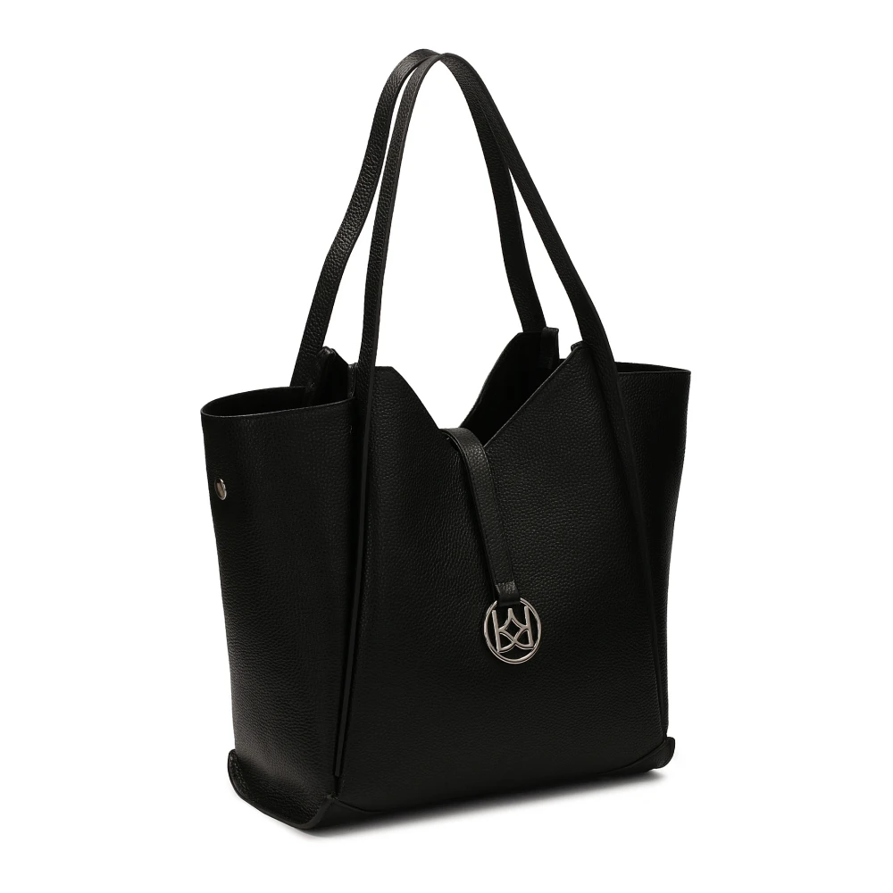 Kazar Leren trapeze schoudertas Black Dames