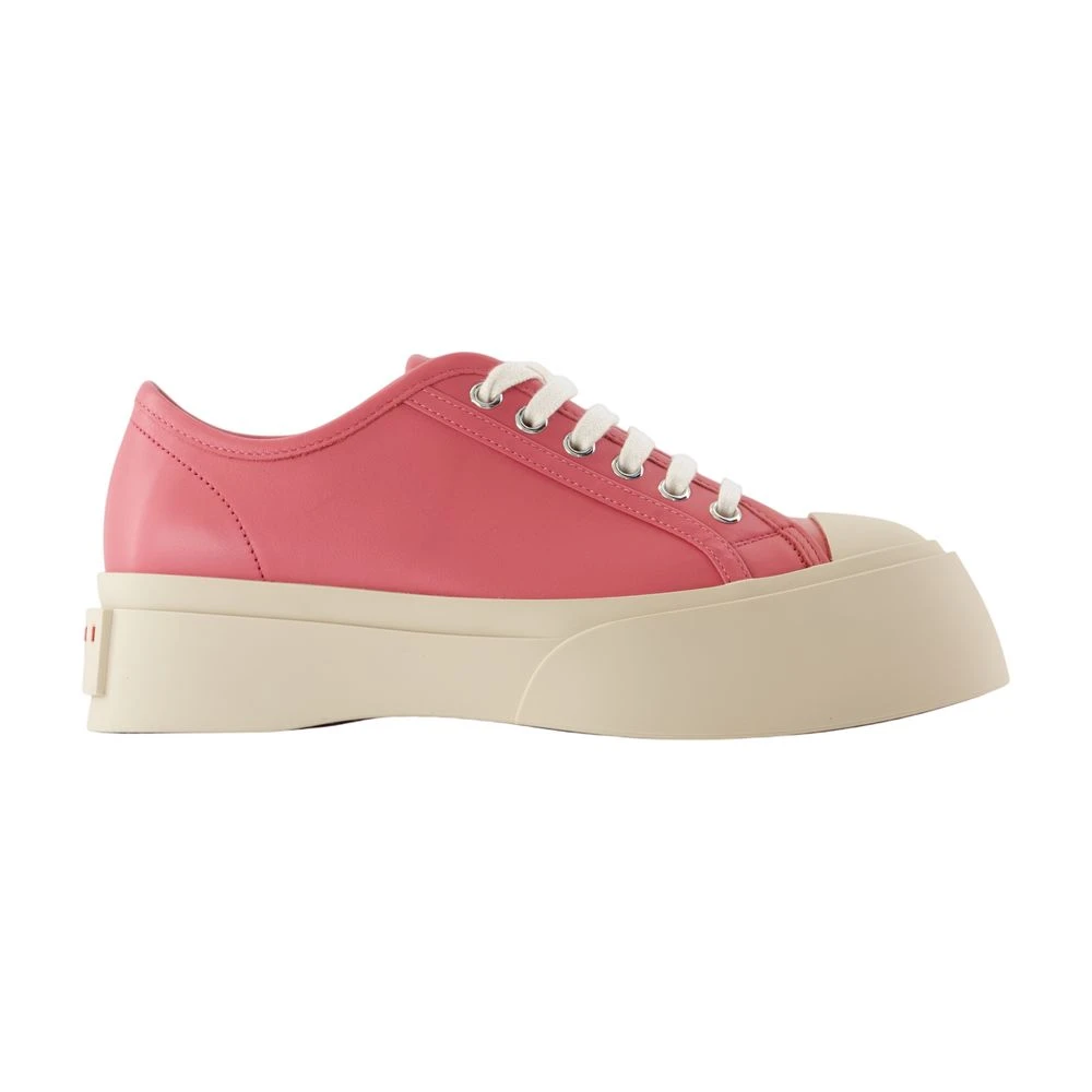 Marni Women's Pink Sneakers, 3 Uk, Leather Lace-Up Trainers