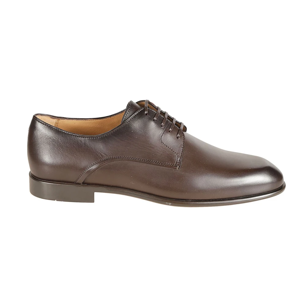 Salvatore Ferragamo Läder Snörskor Derby Brown, Herr