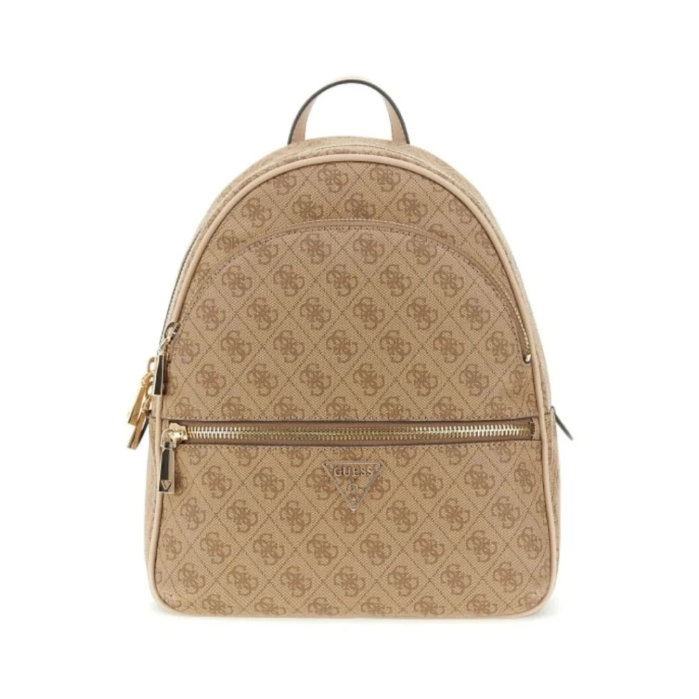 Guess Brown Manhattan Ii Large Backpack - Female - Backpacks - One Size - Bags