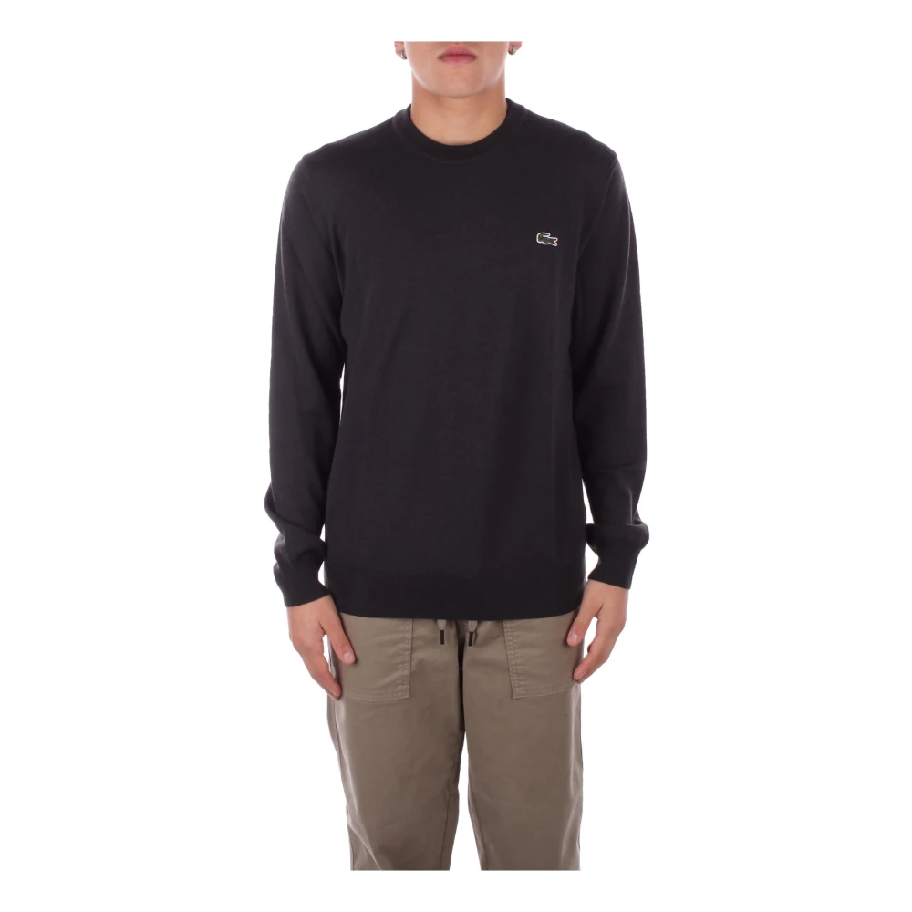 Lacoste Groene Logo Trui Merinowol Green Heren