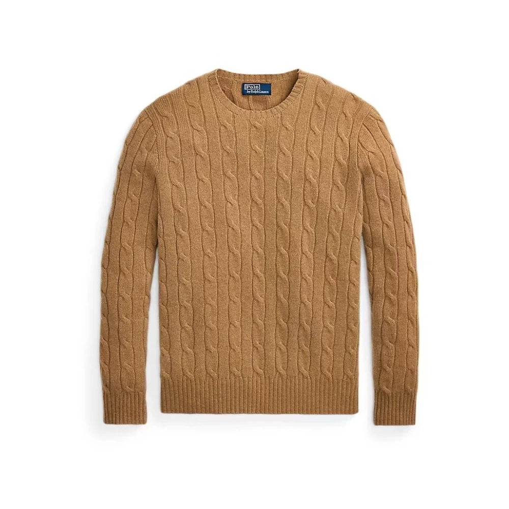Polo Ralph Lauren Women's Brown Round-Neck Knitwear,, Stylish Vesta For A Trendy Look Large