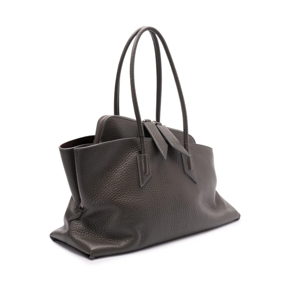 The Attico Grijze Tweewegrits Top Handvat Tas Gray Dames