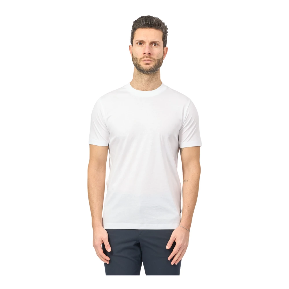 Hugo Boss Witte Katoenen Ronde Hals T-shirt White Heren