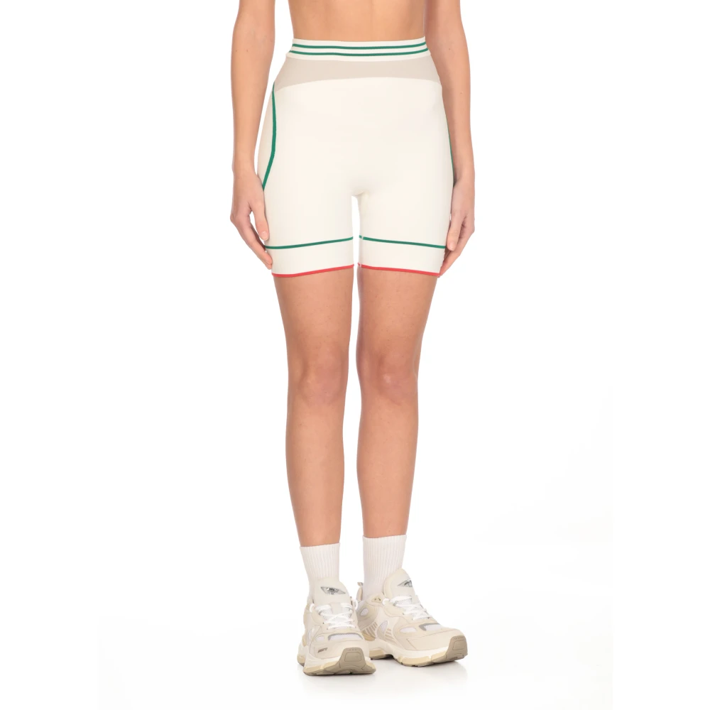 Casablanca Witte Shorts met Contrasterende Kleurbanden White Dames