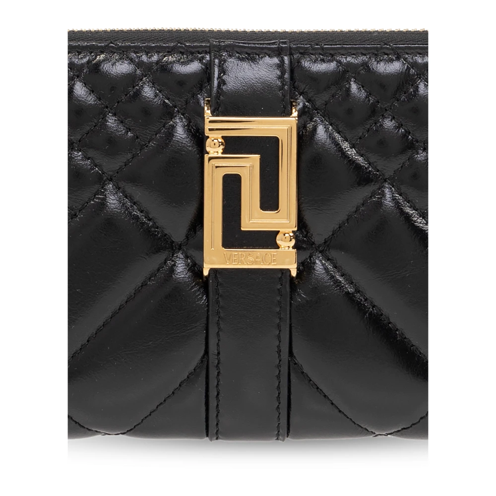 Versace Leren portemonnee Black Dames