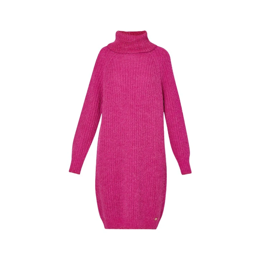 Liu Jo Alpaca blend geribbelde gebreide jurk Pink Dames