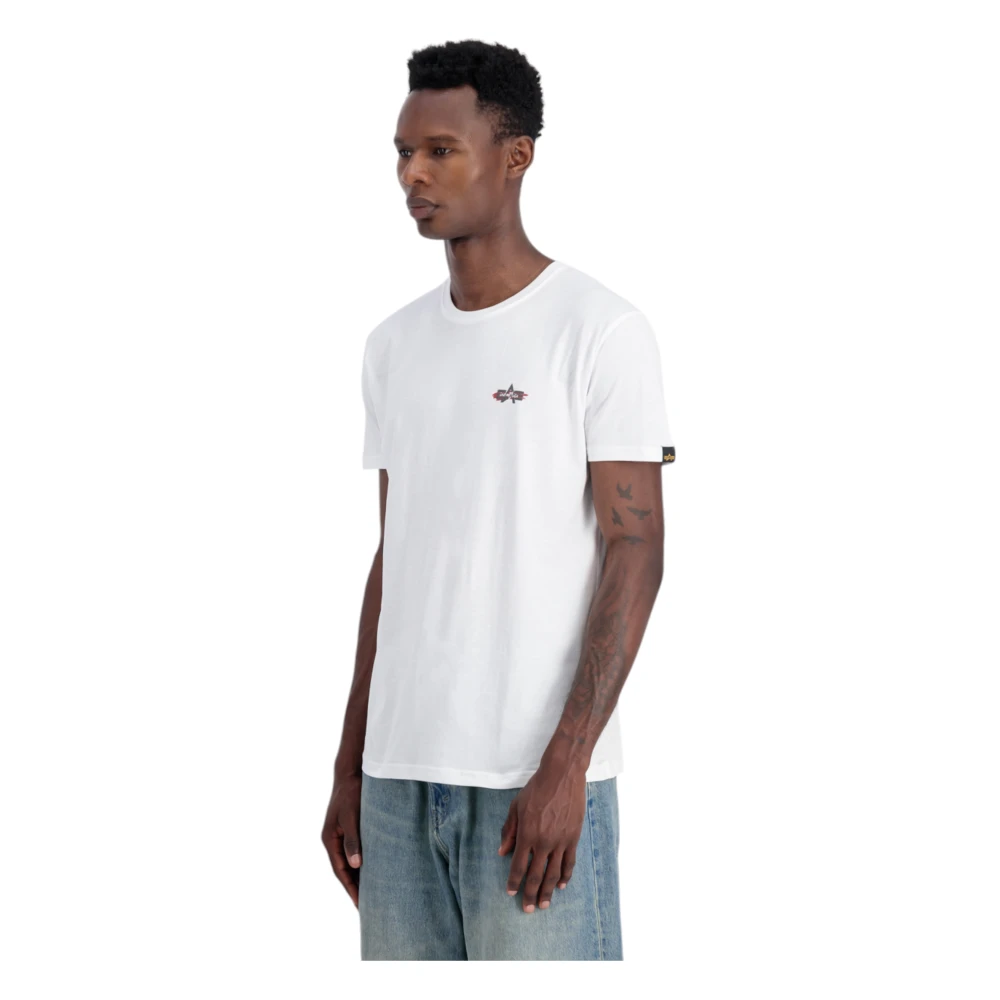 alpha industries Katoenen T-shirt Handtekening Puff Print White Heren