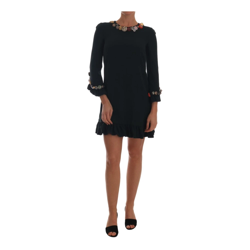 Dolce & Gabbana Women's Green Crystal Embellished A-Line Dress