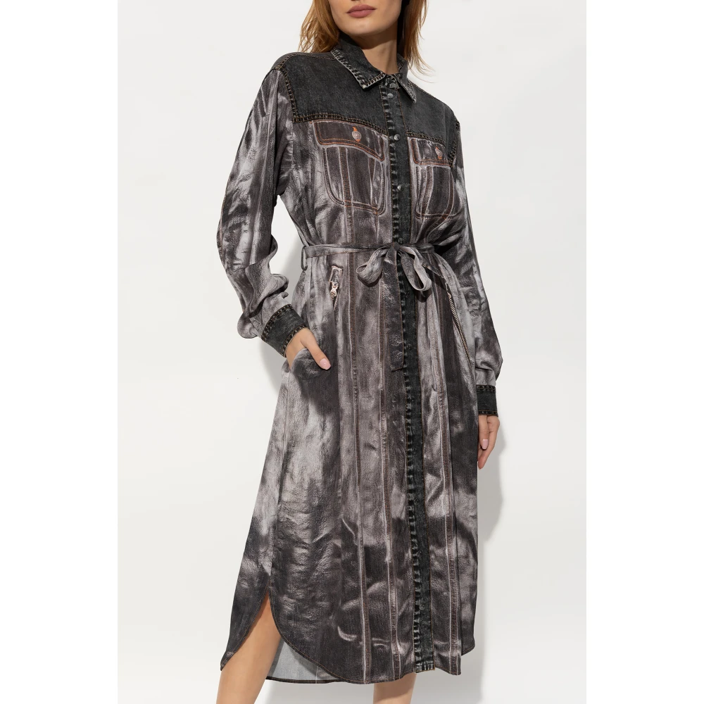 Diesel D-Anish-A jurk met kraag Gray Dames