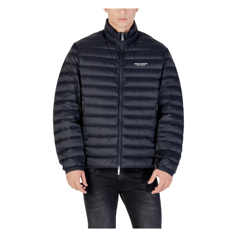 Armani Exchange Men's Blue Winter Jackets, 2XL, Quilted Down Jacket For