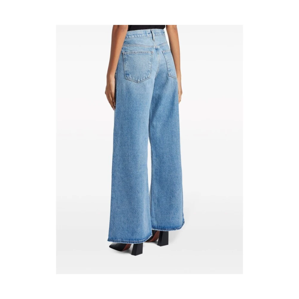 Agolde Blauwe Wide Leg Denim Jeans Blue Dames