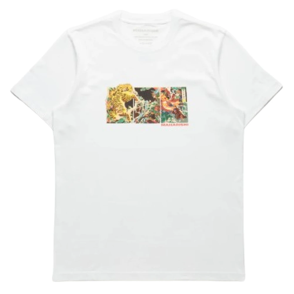 Maharishi Samurai Tiger Strijd Grafische Tee White Heren