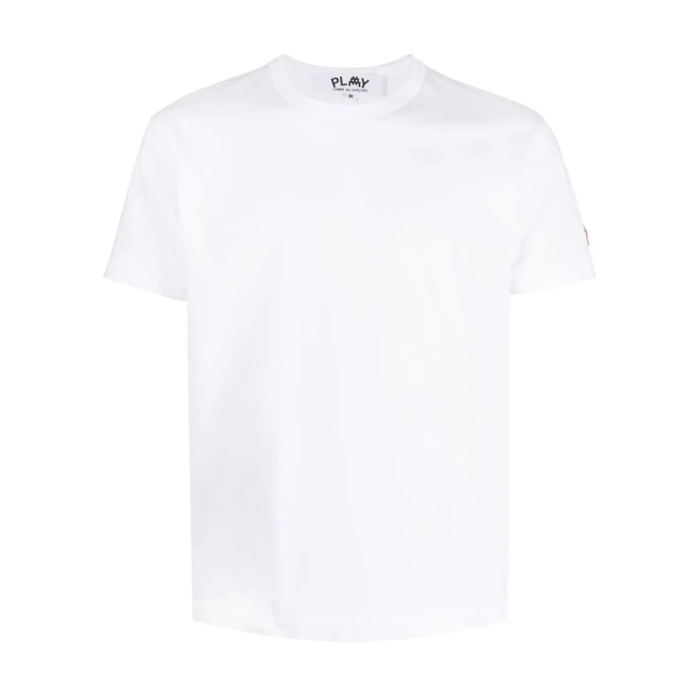 Comme des Garçons Logo Patch Korte Mouw Katoenen T-Shirt White Heren