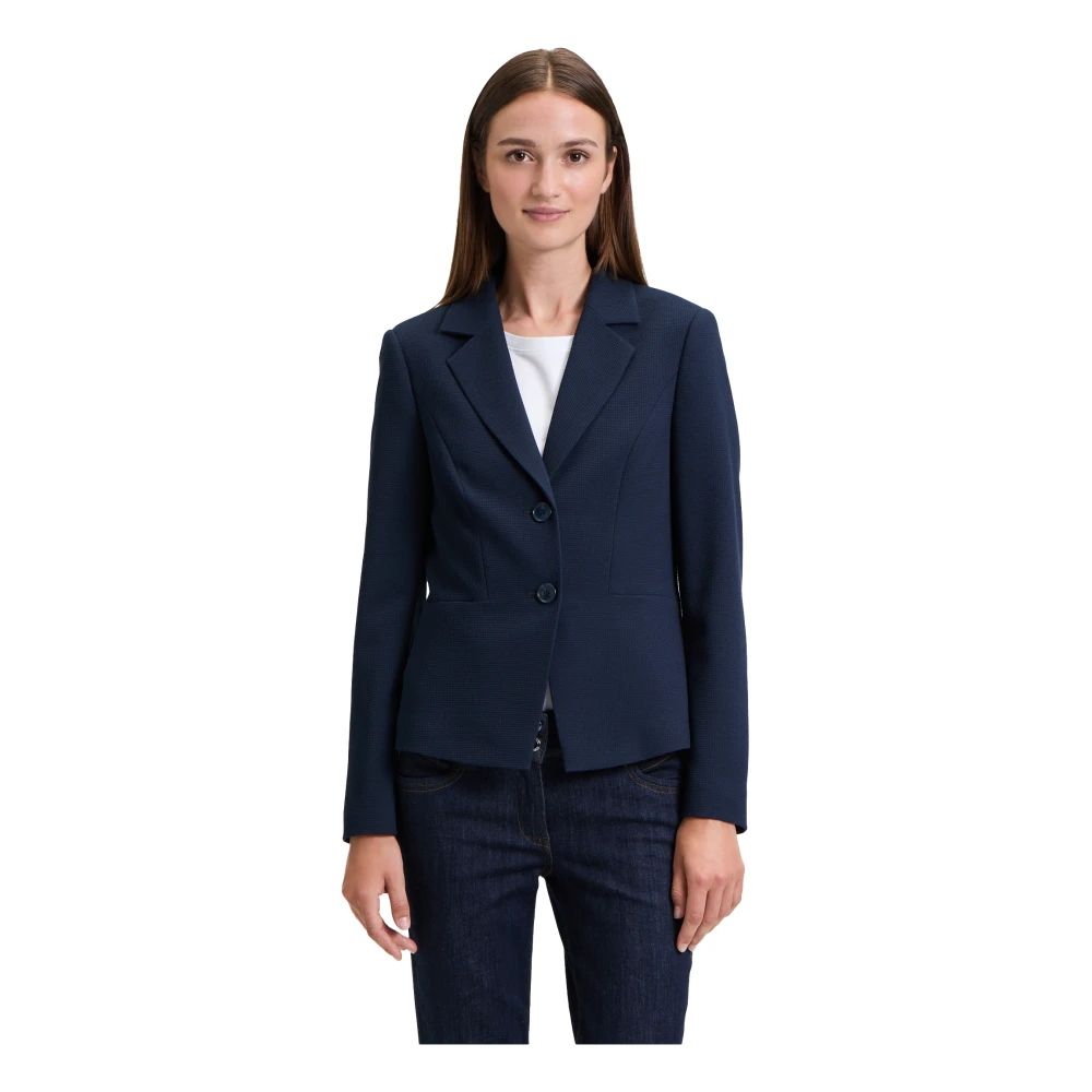 Betty Barclay Getailleerde Blazer Lange Mouw Blue Dames