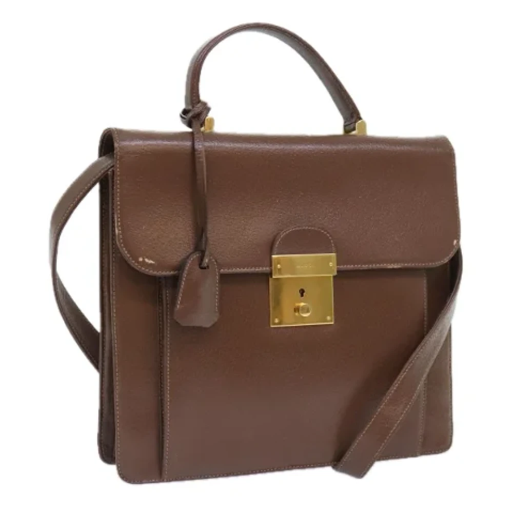 Gucci Vintage Pre-owned Leather handbags Brown Dames