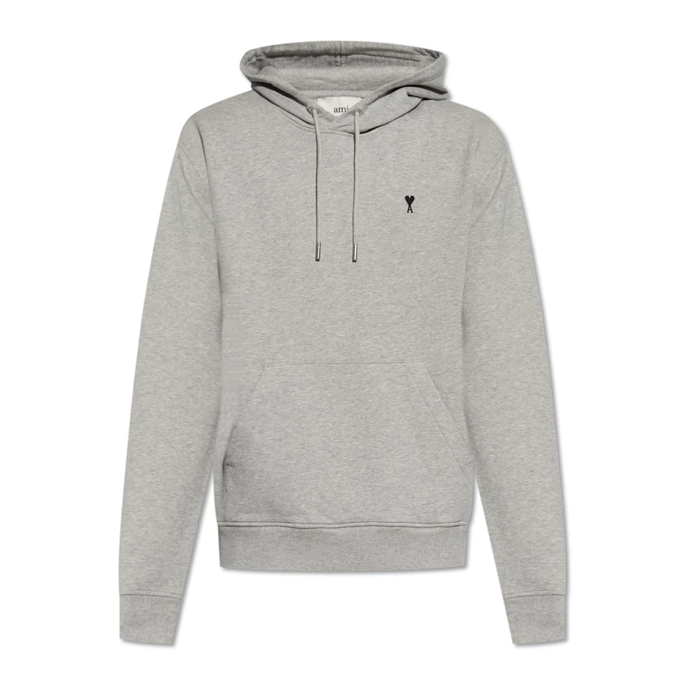 Ami Paris Uomo Grigio - De Coeur Cotton Hoodie - Sweatshirts & Hoodies - Xl - Immagine 2