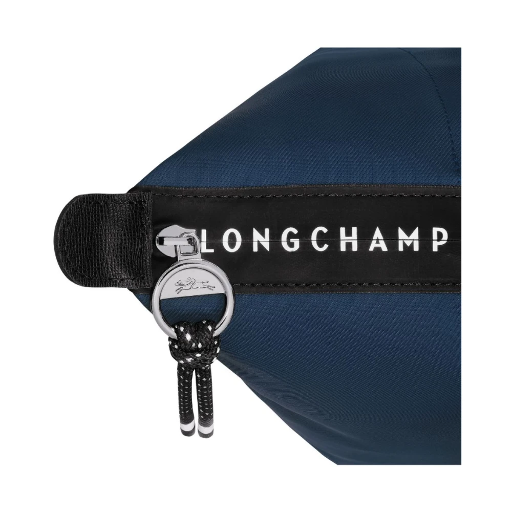 Longchamp Blauwe schoudertas met gegraveerd logo Blue Dames