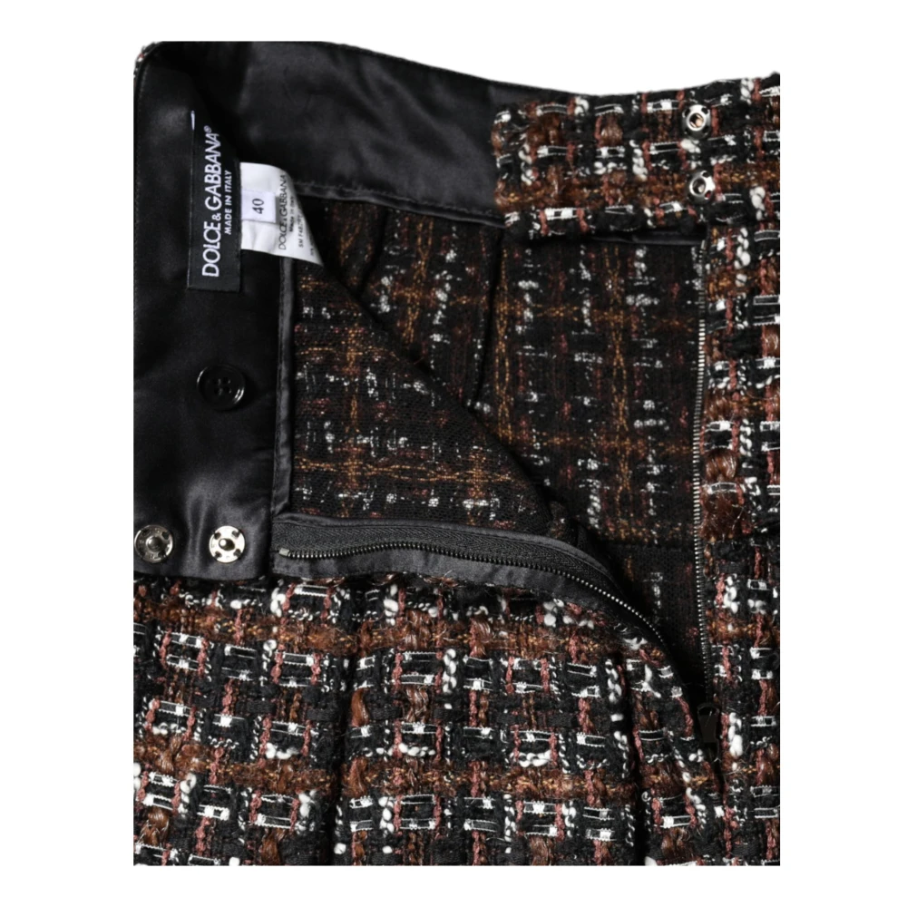 Dolce & Gabbana Tartan Tweed A-lijn Mini Rok Multicolor Dames