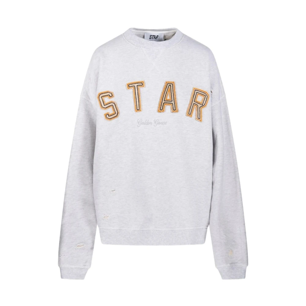 Golden Goose Gray Sweatshirts, Female, Xl, Cotton Crewneck Sweatshirt