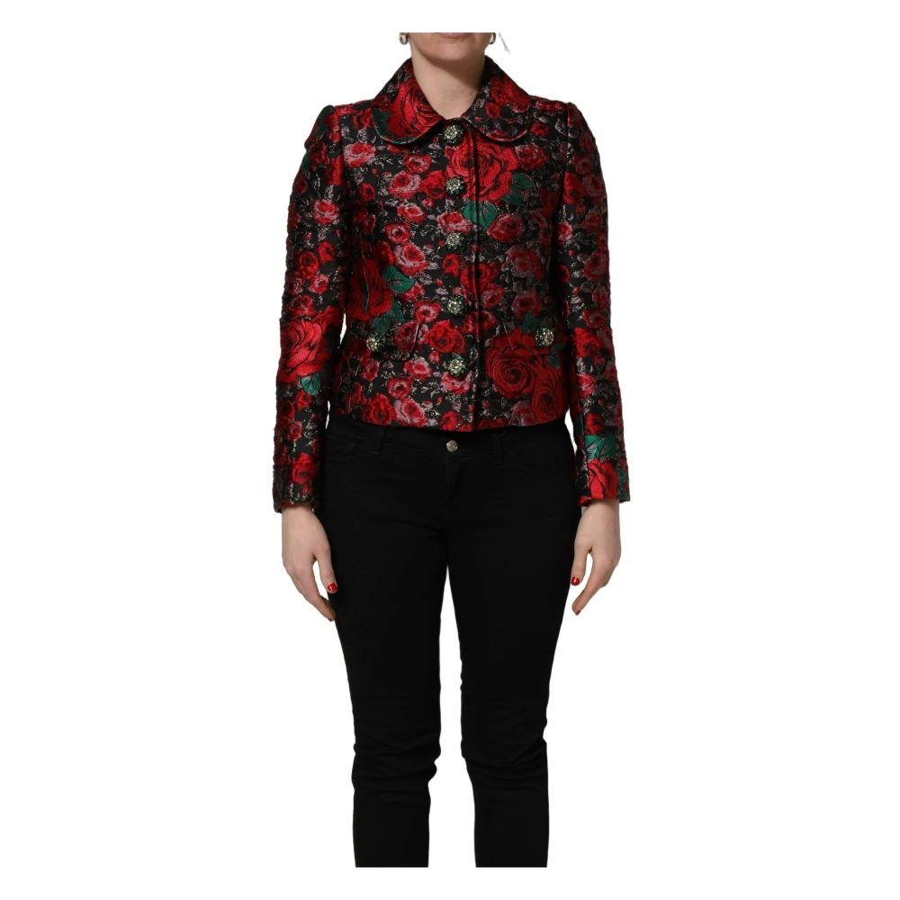 Dolce & Gabbana Vrouw Multicolor Jassen Dames, Veelkleurig, S, Polyester, Button Down Jas