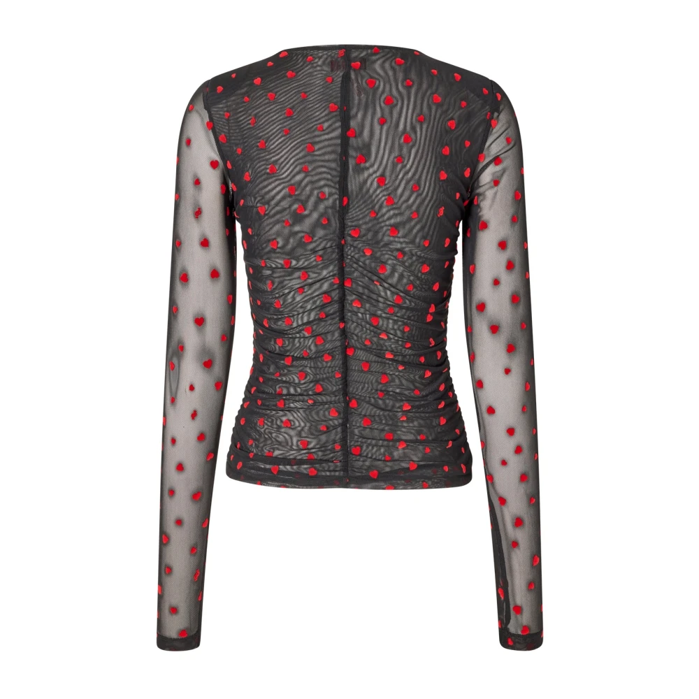 Cras Mesh Heart Blouse Rood Multicolor Dames