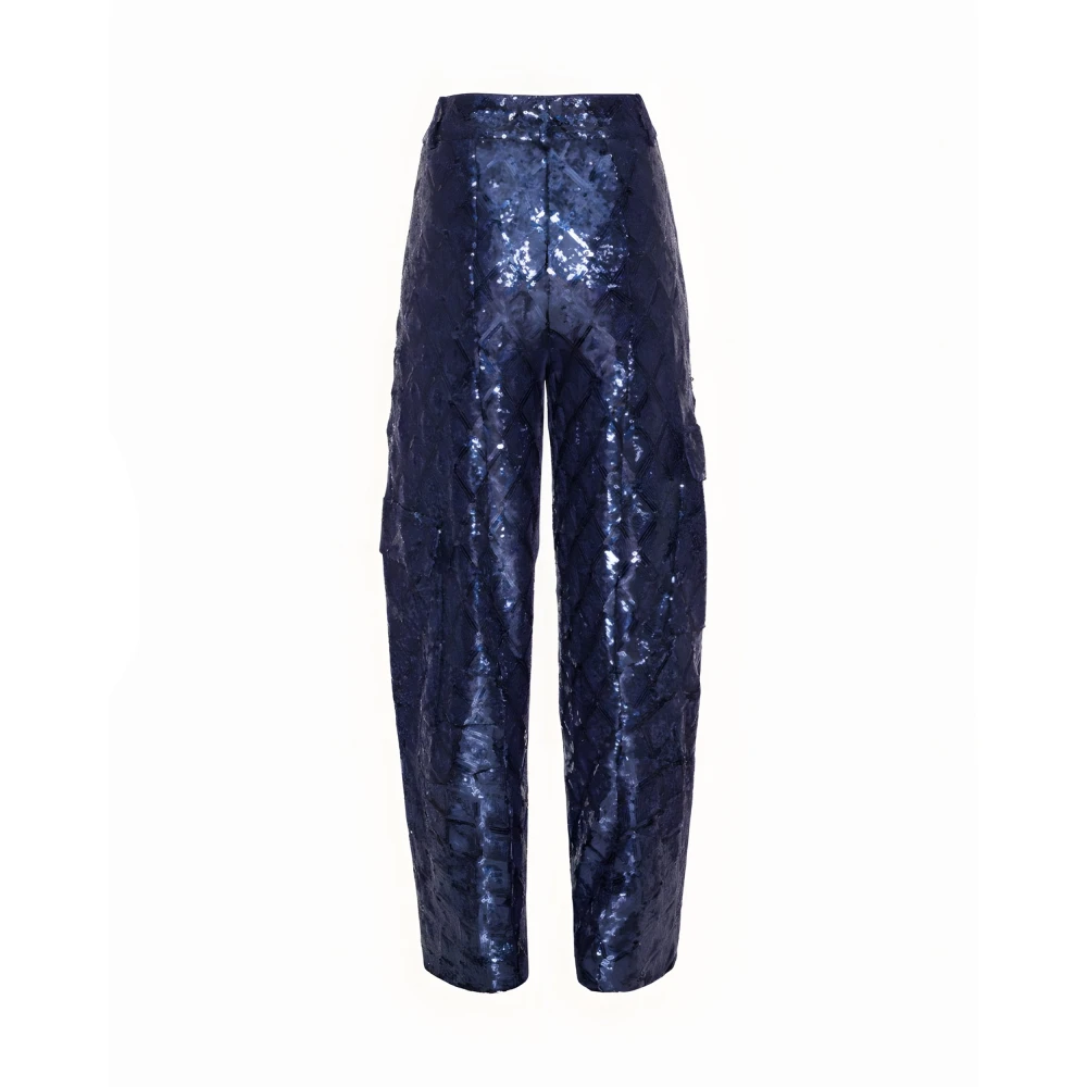 Rotate Birger Christensen Soft Fit Taps Toelopende Broek Blue Dames