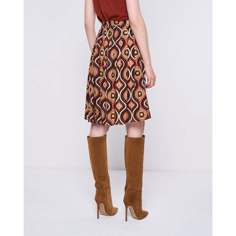 Silvian Heach Geplooide Knielange Rok met Patroon Multicolor Dames