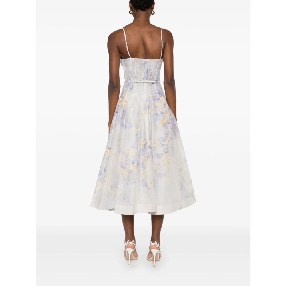 Zimmermann Witte Sweetheart Neck Jurk Multicolor Dames