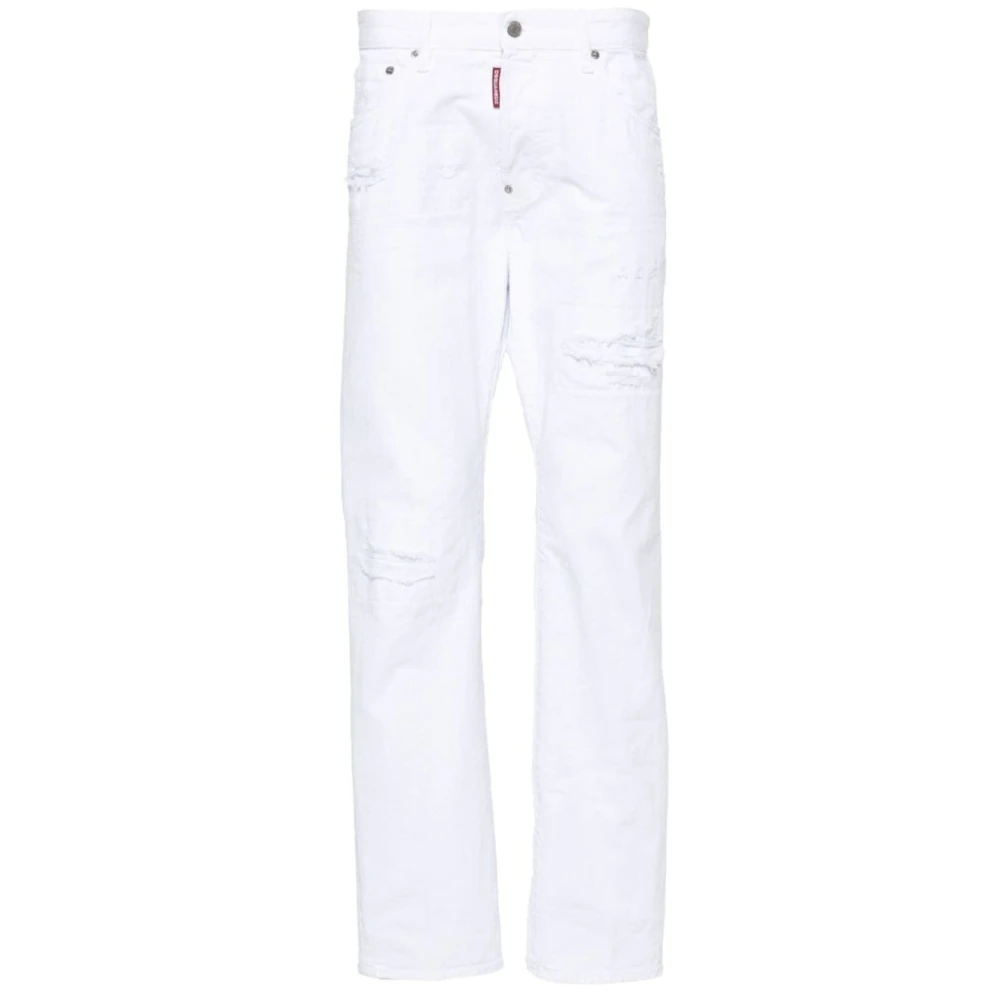 Dsquared2 5-Ficks Jeans i Stone Washed White, Herr