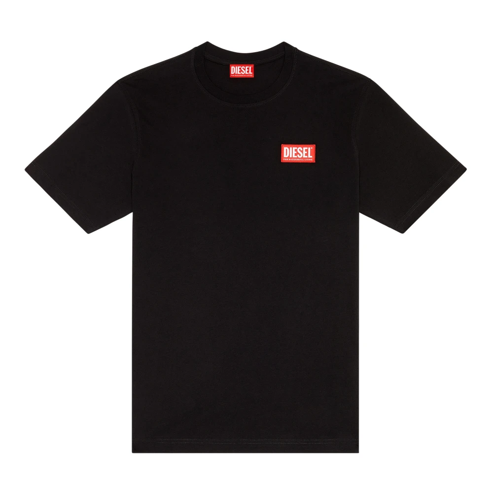 Diesel T-shirt met logo patch Black Heren