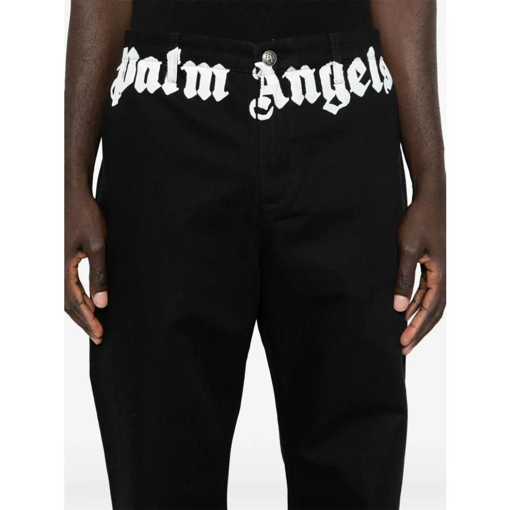 Palm Angels Zwarte Broek Aw24 Black Heren