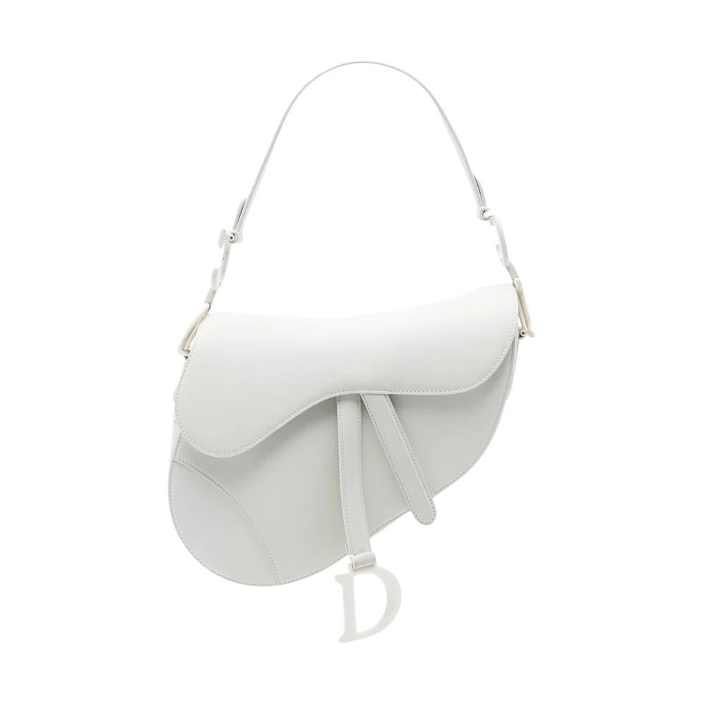 Dior Vintage Women's White Pre-Owned Saddle Bag