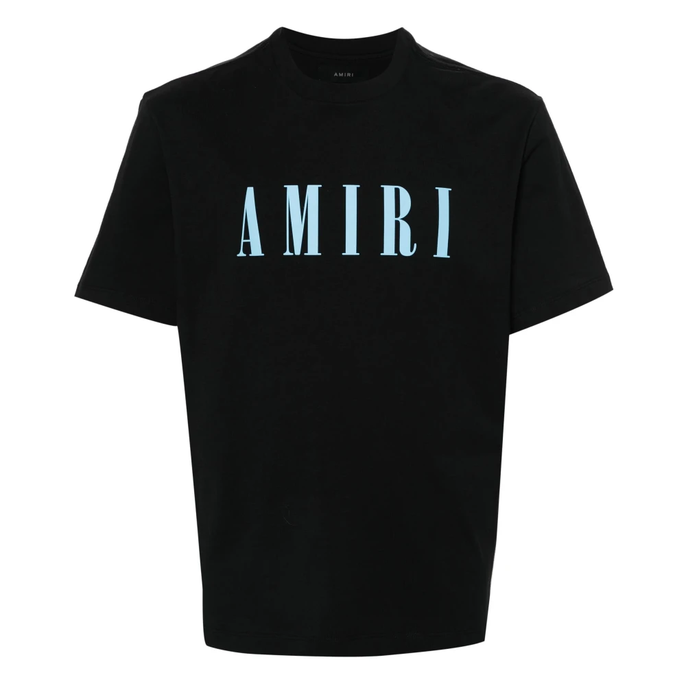 Amiri Logo-Print Katoenen T-Shirt Black Heren
