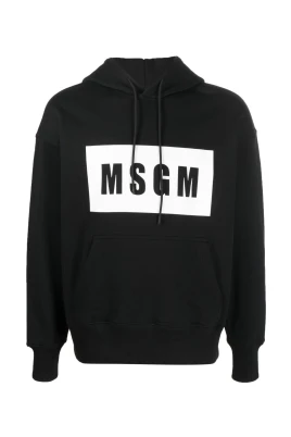 Hoodie med logotyp fram
