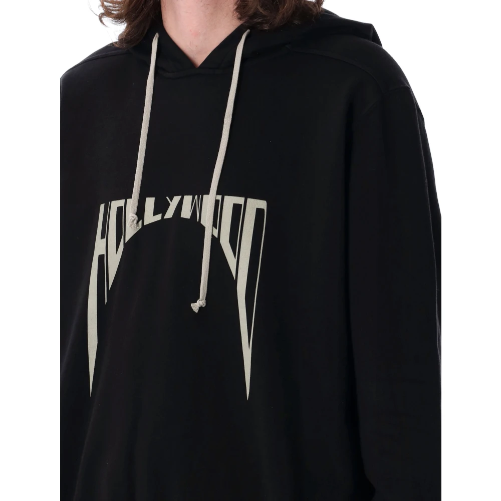 Rick Owens Zwart parelprint gebreide hoodie Black Heren