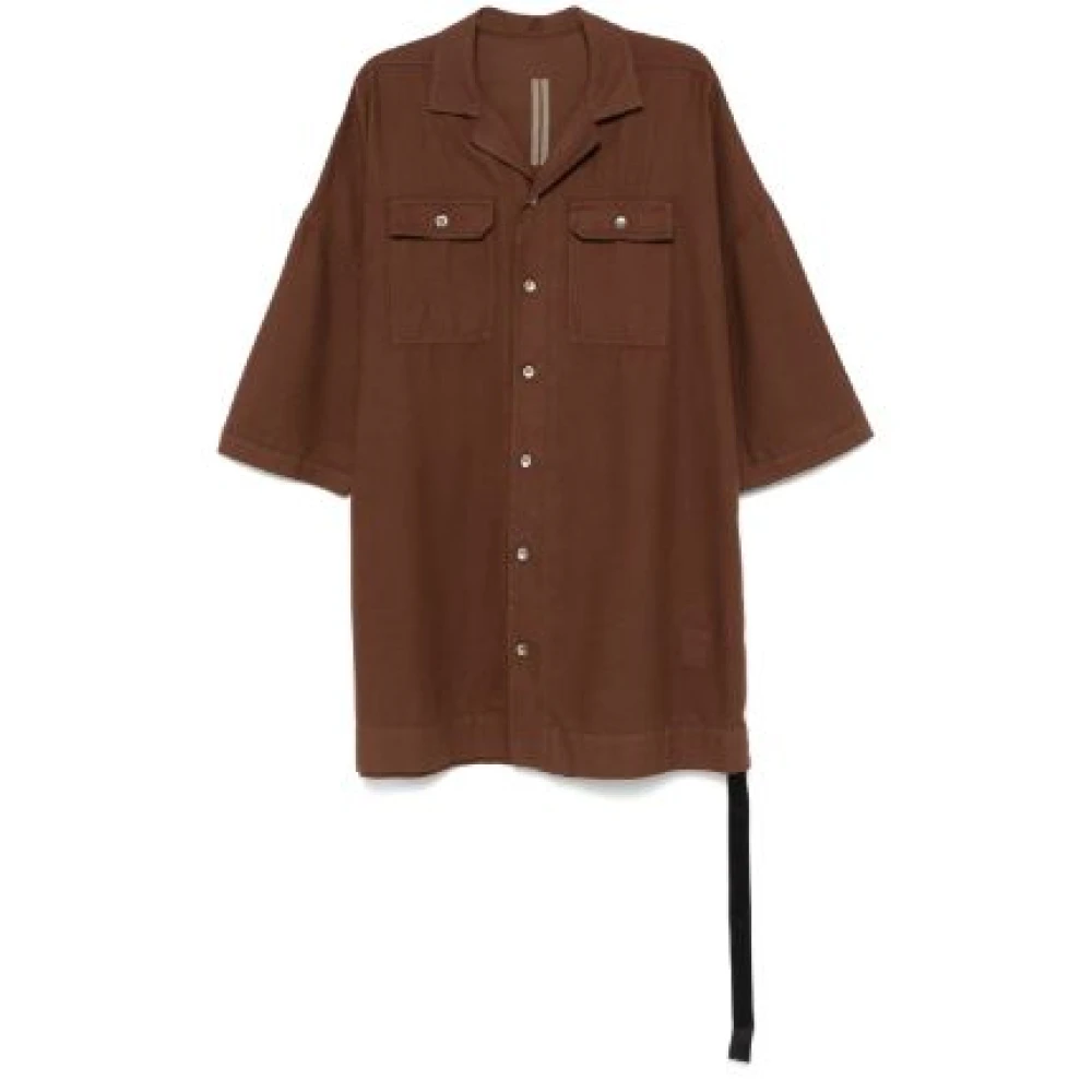 Rick Owens Tommy Casual Shirt Brown Dames